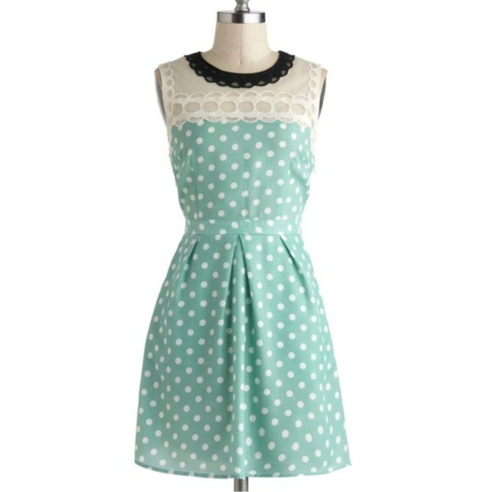 Modcloth Esley "Draw a Cloud" polka dot dress